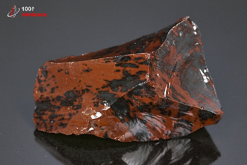Minéral brut d'obsidienne brune tâchetée du Mexique