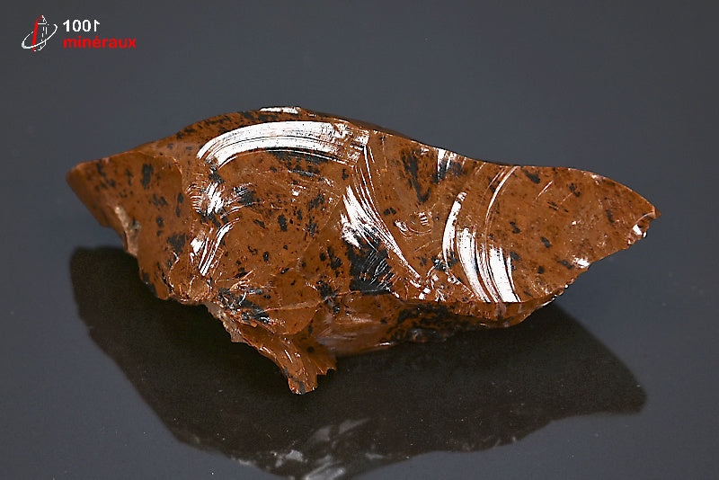 Minéral brut d'obsidienne brune tâchetée du Mexique