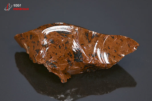 Minéral brut d'obsidienne brune tâchetée du Mexique