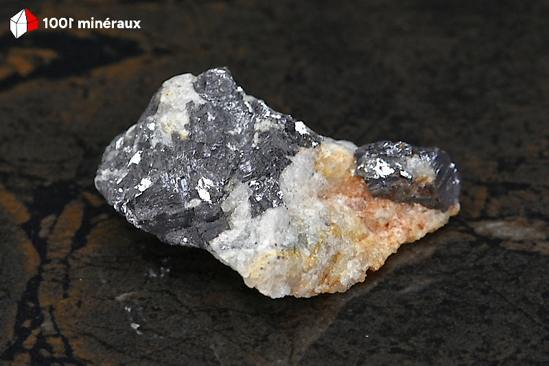 Galène sur Quartz blanc du Maroc - Spécimen de 72 g, cristaux cubiques - AZ372