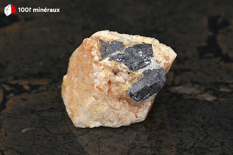 Galène sur Quartz blanc du Maroc - Spécimen de 67 g, cristaux cubiques - AZ374