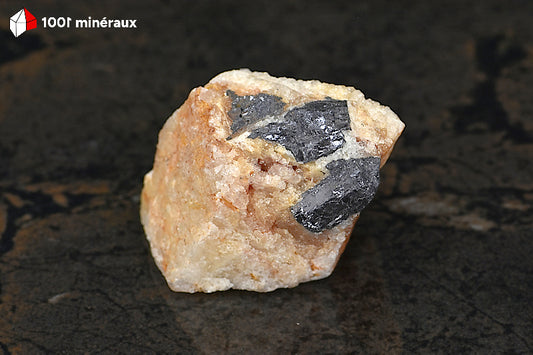 Galène sur Quartz blanc du Maroc - Spécimen de 67 g, cristaux cubiques - AZ374