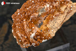 Vanadinite du Maroc (cristaux orange-brun sur Barytine blanche, sur socle) - 35 g / AZ409 - Vignette | 1001 minéraux