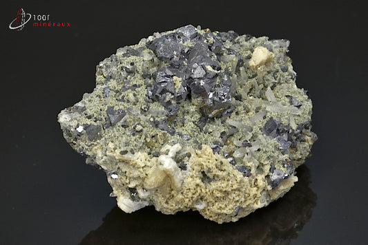 Minéral cristallisé de galène, quartz et pyrite de Bulgarie