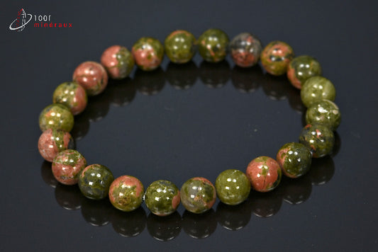 Bracelet minéral en perles d'unakite