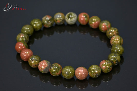 Bracelet minéral en perles d'unakite