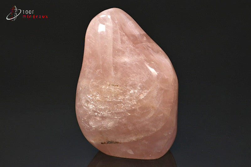 Minéral poli de quartz rose de Madagascar