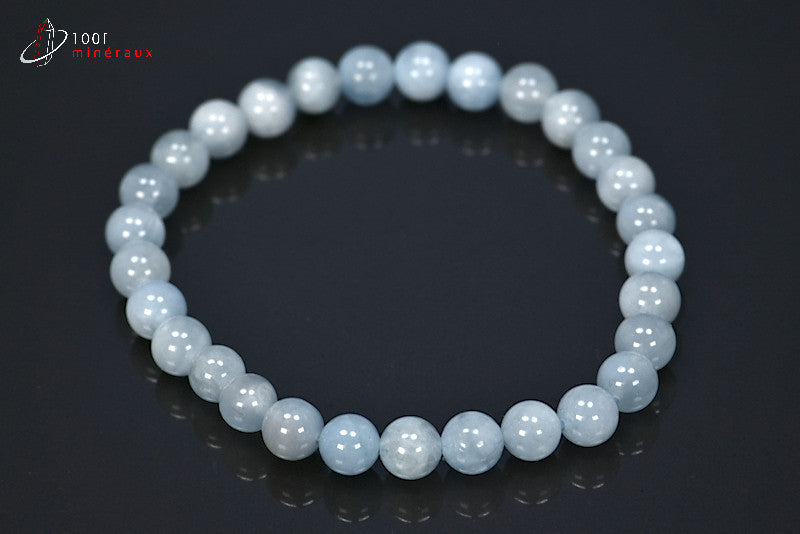 Bracelet bleu en minéral d'aigue-marine