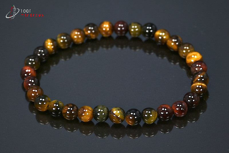 Bracelet bijou avec les 3 yeux : tigre, faucon et taureau d'Afrique du sud