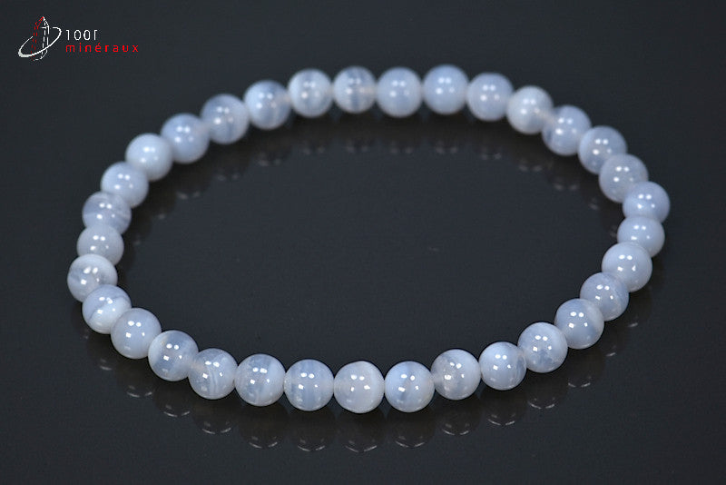 Bracelet bijou en perle de calcédoine bleue