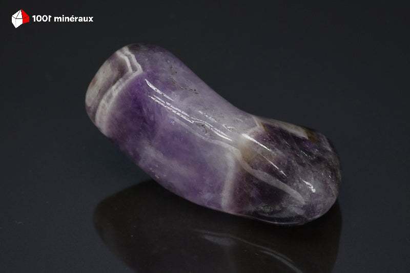 Améthyste à chevrons de Namibie - Vue d'ensemble, bandes en V pourpre et violet foncé - 40 g