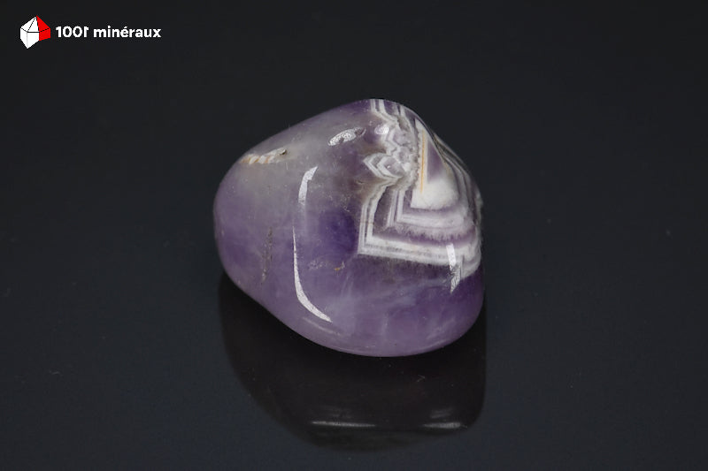 Améthyste à chevrons de Namibie - Vue d'ensemble, motifs en V pourpre et violet foncé - 31 g