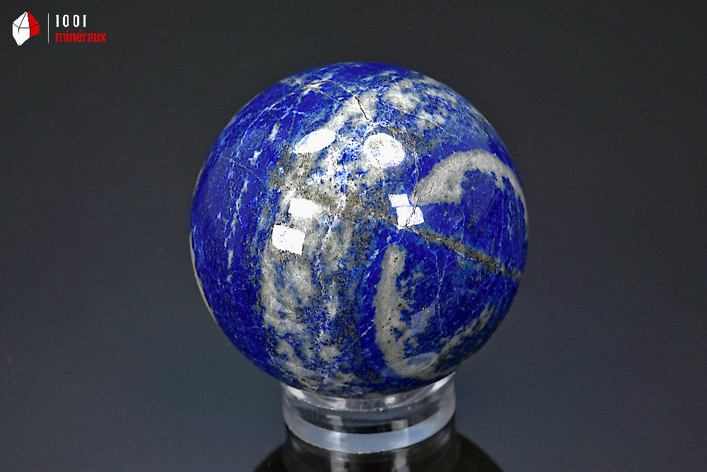 Sphère polie minérale en lapis-lazuli bleu d'Afghanistan