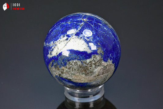 Sphère polie minérale en lapis-lazuli bleu d'Afghanistan