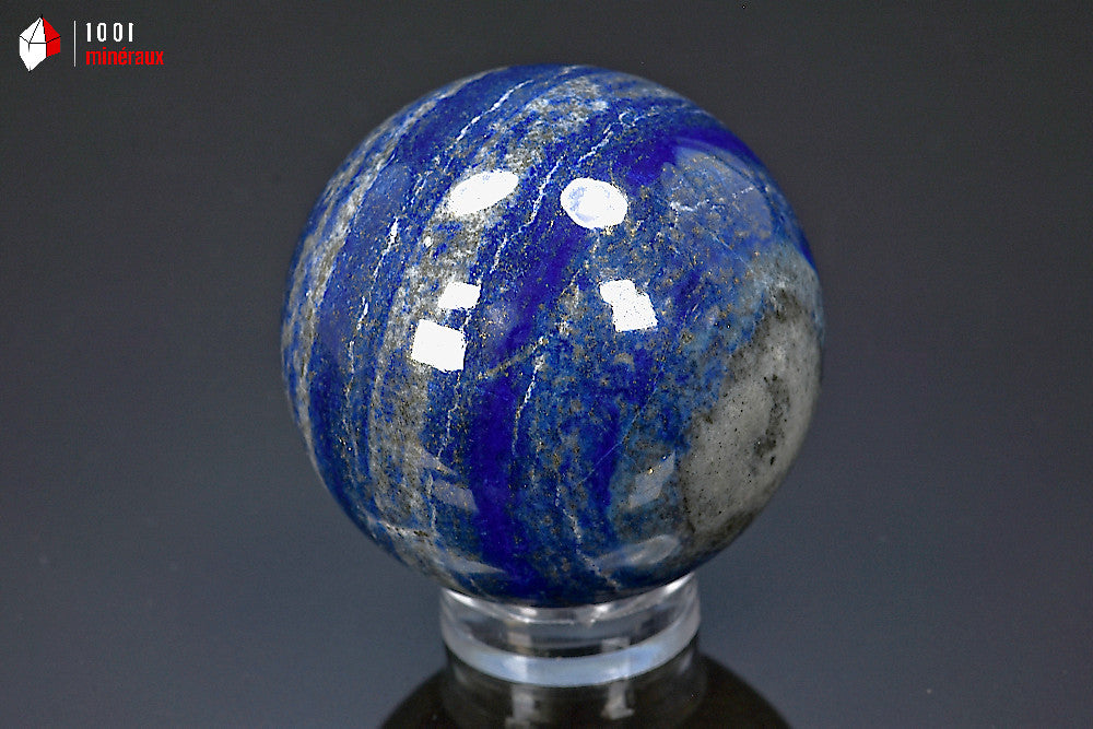 Sphère polie minérale en lapis-lazuli bleu d'Afghanistan