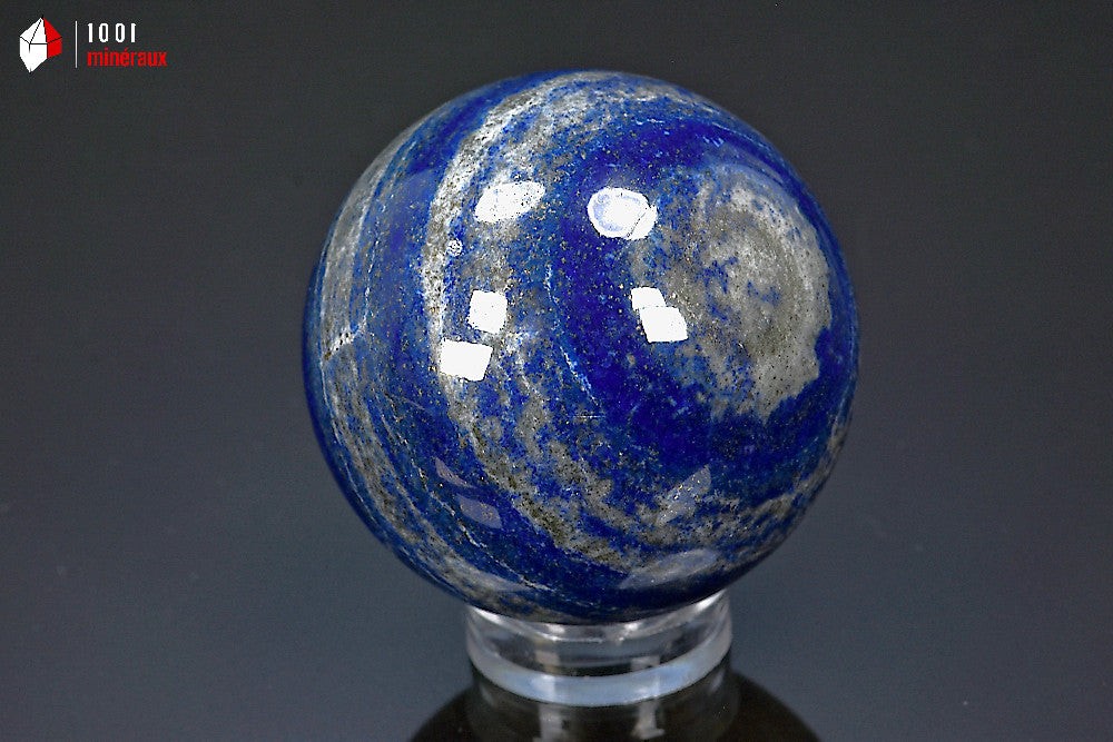 Sphère polie minérale en lapis-lazuli bleu d'Afghanistan