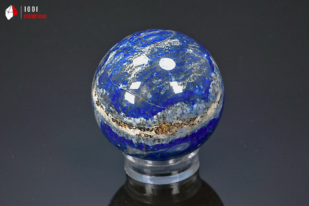 Sphère polie minérale en lapis-lazuli bleu d'Afghanistan