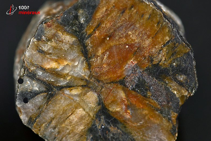 Minéral poli d'andalousite ou chiastolite de France