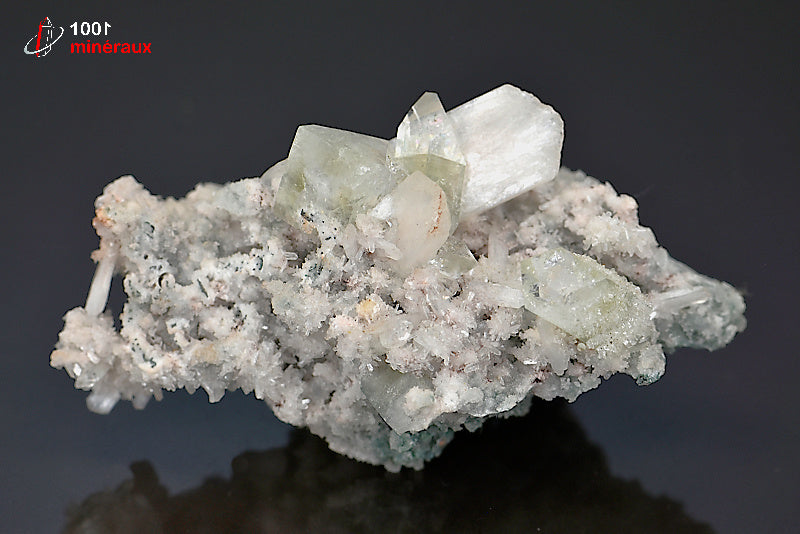 Minéral cristallisé d'Apophyllite et stilbite d'Inde