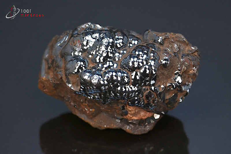 Minéral cristallisé d'hématite mamelonnée du Maroc