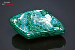 Malachite polie sur Chrysocolle - R.D. Congo - minéraux polis 7,7 cm / 135g / BC922 - Vignette | 1001 minéraux