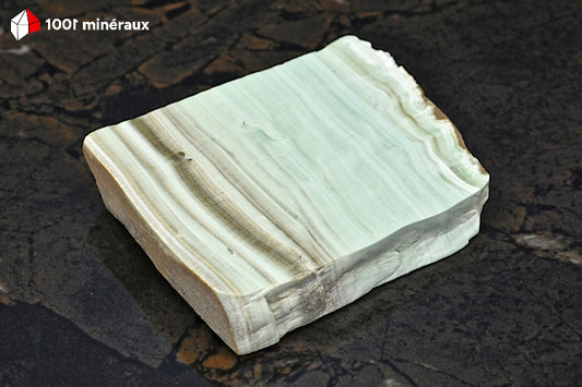 Aragonite verte d'Espagne - Plaque polie verte tendre - 230 g / BD232