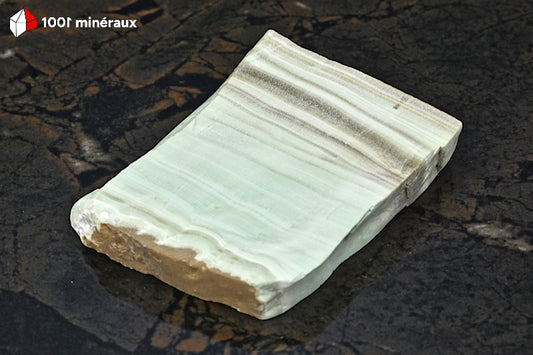 Aragonite verte d'Espagne - Plaque polie 8,6 cm - BD232