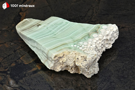 Aragonite verte d'Espagne - Plaque polie de 176 g - BD235