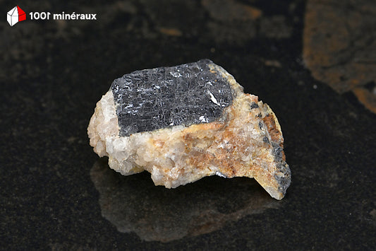 Galène sur Quartz blanc d'Espagne - Spécimen de 33 g, vue d'ensemble - BD59