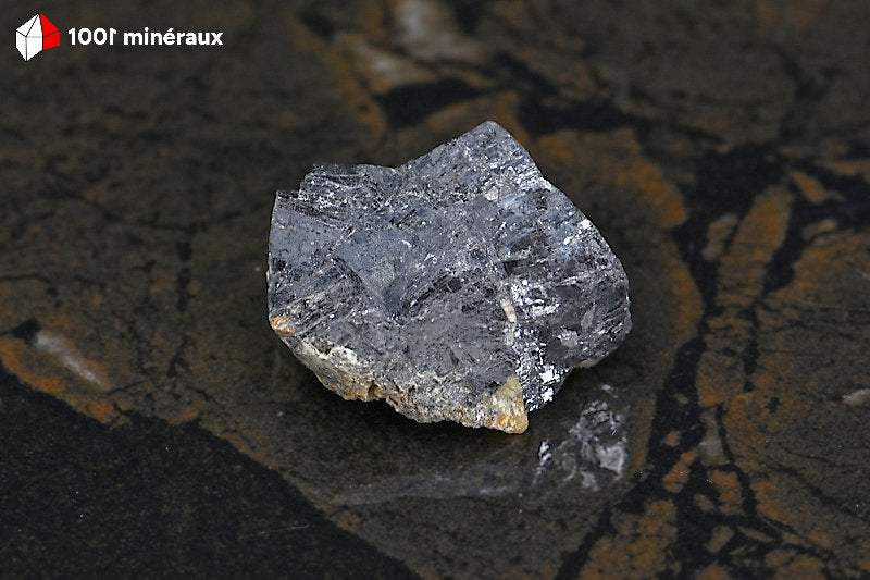 Galène sur Quartz blanc d'Espagne - Spécimen de 36 g, vue d'ensemble - BD60