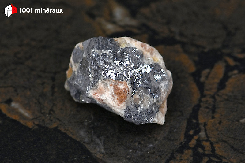 Galène sur Quartz blanc d'Espagne - Spécimen de 52 g, vue d'ensemble - BD62