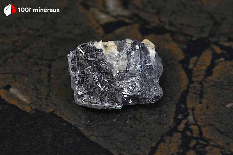 Galène sur Quartz blanc d'Espagne - Spécimen de 42 g, vue d'ensemble - BD63