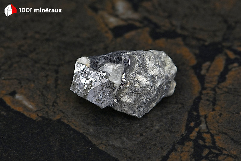 Galène sur Quartz blanc d'Espagne - Spécimen de 34 g, vue d'ensemble - BD64