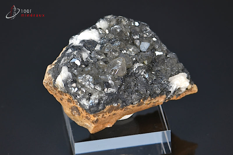 Minéral cristallisé de galène et cérusite du Maroc