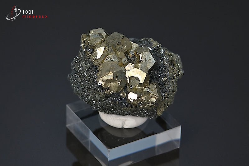 Minéral cristallisé de pyrite et hématite d'Italie
