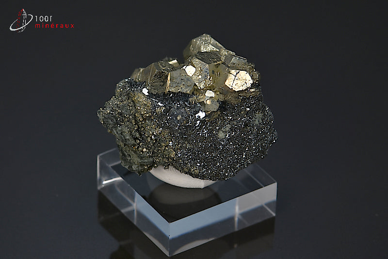 Minéral cristallisé de pyrite et hématite d'Italie