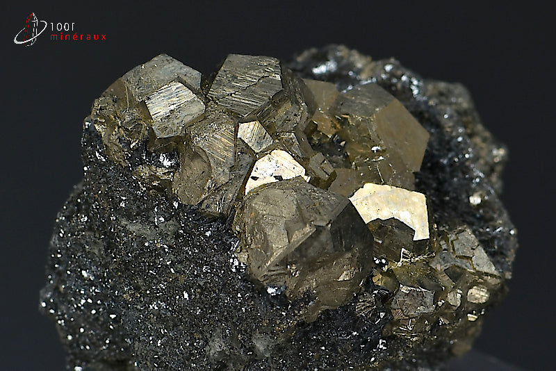 Minéral cristallisé de pyrite et hématite d'Italie