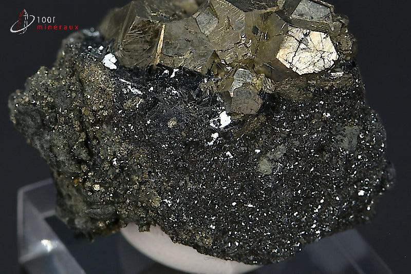 Minéral cristallisé de pyrite et hématite d'Italie