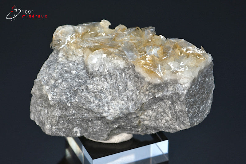 Minéral cristallisé de talc blanc de France