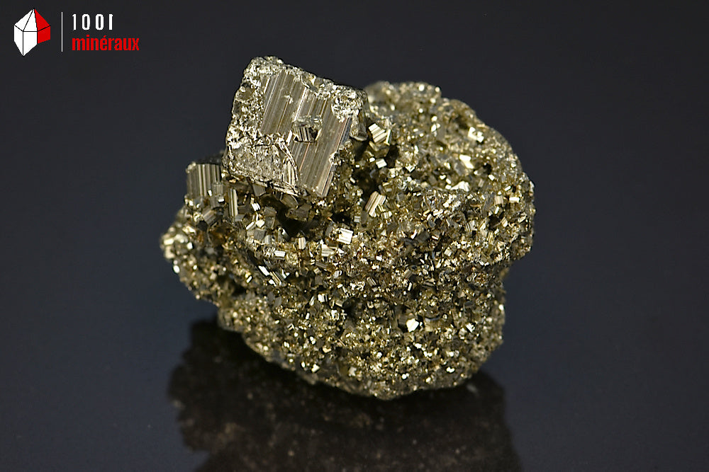 Minéral cristallisé de pyrite jaune du Pérou