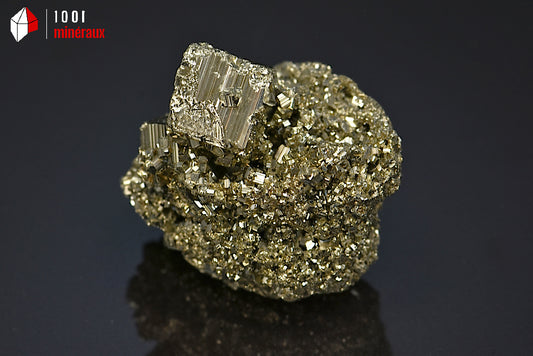 Minéral cristallisé de pyrite jaune du Pérou
