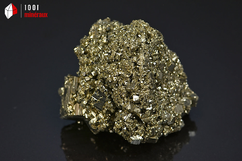 Minéral cristallisé de pyrite jaune du Pérou