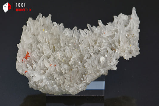 Minéral cristallisé de quartz et réalgar du Pérou