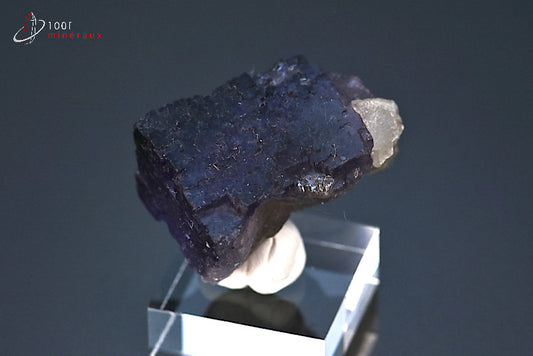 Minéral cristallisé de fluorine violette du Mexique
