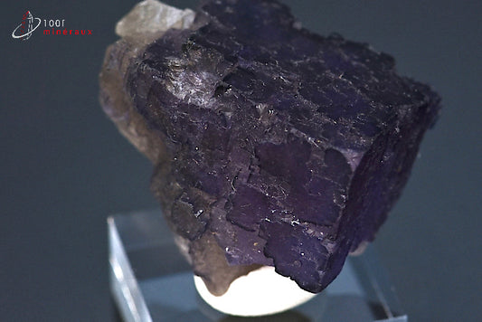Minéral cristallisé de fluorine violette du Mexique