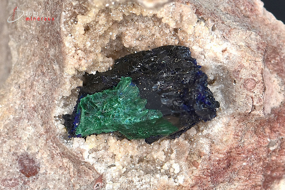 Minéral d'azurite et malachite cristallisé du Maroc 