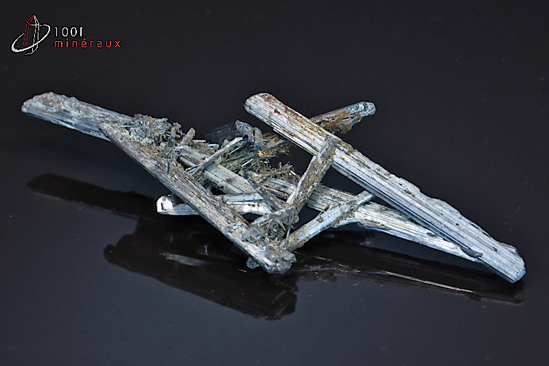 Minéral cristallisé de stibnite ou stibine ou antimonite noir de Chine