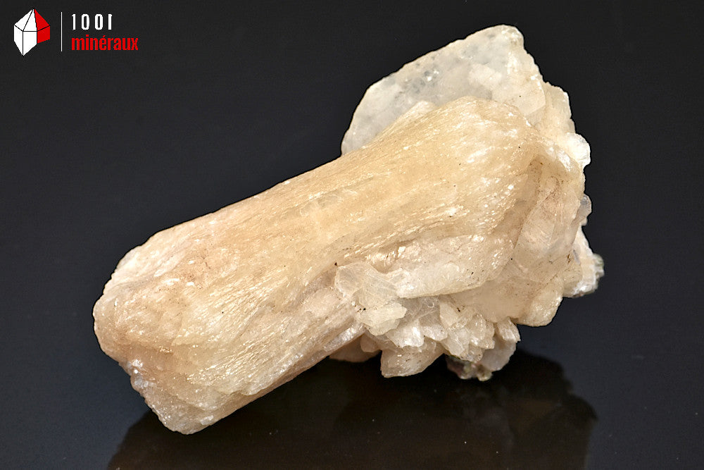 Minéral cristallisé de stilibite et apophyllite d'Inde de la famille des zéolites