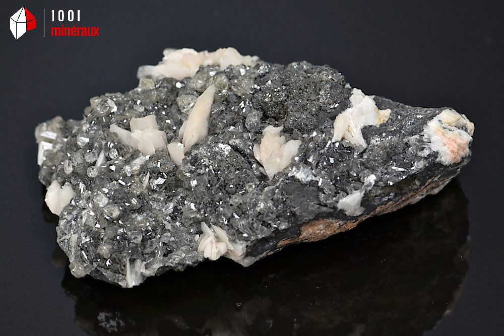 Minéral cristallisé de baryte, cérusite et galène du Maroc