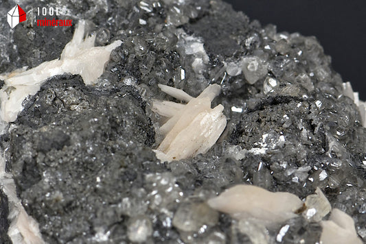 Minéral cristallisé de baryte, cérusite et galène du Maroc